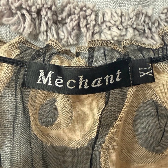 Mechant Boho Chic Flowy Graphic Print See Through Fairy Top-SIZE XL - Picture 3 of 7